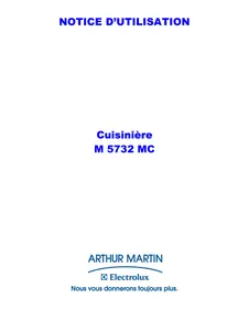 Notice ARTHUR MARTIN M 5732 MCW Cuisinière