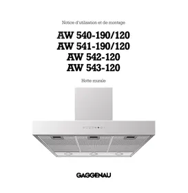 Notice GAGGENAU AW 541-190 Hotte aspirante