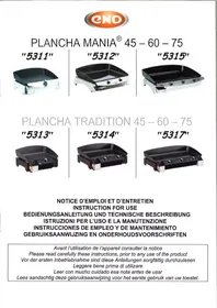 Notice ENO TRADITION 60 2 FEUX Plancha électrique