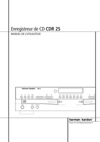 Notice HARMAN KARDON CDR-25 Enregistreur audio
