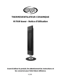Notice ARGO HI FAN TOWER Chauffage électrique