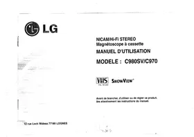 Notice LG C980 Magnétoscope VHS