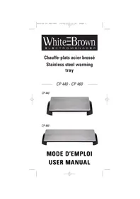 Notice WHITE & BROWN CP440 Chauffe-Plats
