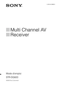 Notice SONY STR-DG820 Amplificateur audio-vidéo