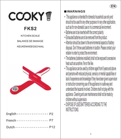 Notice COOKY FRS2COPDIC Balance de cuisine