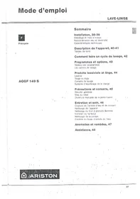 Notice ARISTON AQGF 149 S Lave-linge