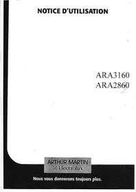 Notice ARTHUR MARTIN ARA 3160 Réfrigérateur