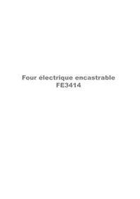 Notice ARTHUR MARTIN FE 3414 WC Four électrique