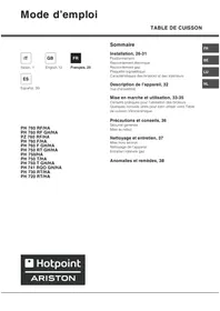Notice HOTPOINT-ARISTON PH 750 TIX/HA Table de cuisson