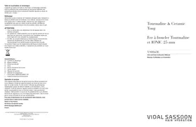 Notice VIDAL SASSOON VS0O043E Fer a boucler