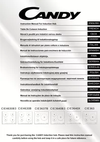 Notice CANDY CIE363 Plaque de cuisson induction
