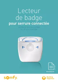 Notice SOMFY 3 BRACELETS ADULTES Serrure électronique