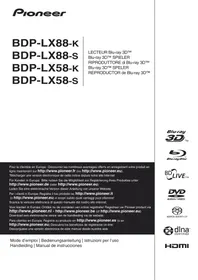 Notice PIONEER BDP-LX88S Lecteur blu-ray