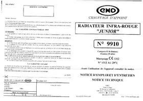 Notice ENO JUNIOR CHROME Radiateur électrique