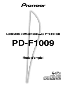 Notice PIONEER PD-F1009 Lecteur CD