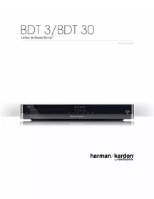 Notice HARMAN KARDON BDT30 MKII Lecteur blu-ray