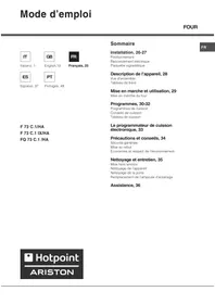 Notice HOTPOINT F73C1WH Four