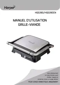 Notice HARPER HGE 280 BLACK Gril électrique