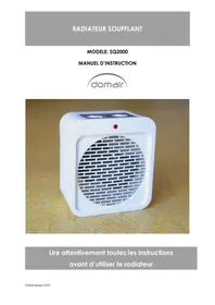 Notice DOMAIR SQ2000 Radiateur électrique