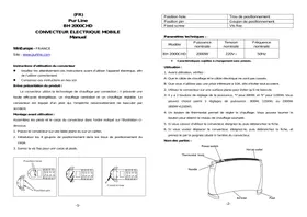 Notice PUR LINE BH 2000CHD Convecteur électrique mobile