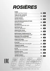 Notice DARRYROSIERE RVG74MBB Table de cuisson