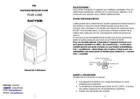 Notice PUR LINE RAFY 90 R Climatiseur