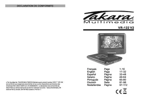 Notice TAKARA VR 122 B NOIR Lecteur DVD portable
