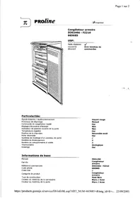 PROLINE FZ210 - Congélateur