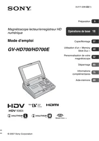 SONY GV-HD700 - Magnétoscope