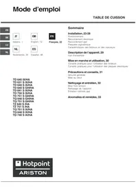 Notice HOTPOINT-ARISTON TD 640 BK IX/HA Table de cuisson