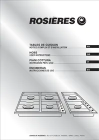 Notice ROSIERES TC 42 IN Table de cuisson