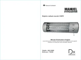 Notice DREXON 704200 RéGLETTE INFRAROUGE MURAL 12000W Radiateur électrique