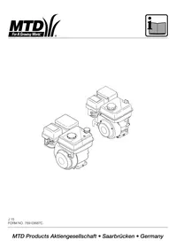 Notice MTD 165 Moteur à essence