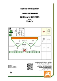 Notice AMAZONE SOFTWARE ISOBUS POUR ZA-V Logiciel multimédia
