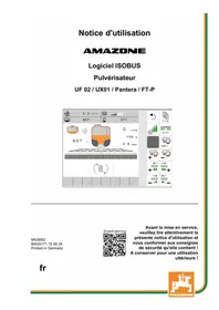 Notice AMAZONE LOGICIEL ISOBUS PULVéRISATEUR UF 02 / UX01 / PANTERA / FT-P Logiciel multimédia