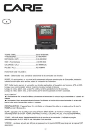 Notice CARE FITNESS CV-315 Vélo d'appartement