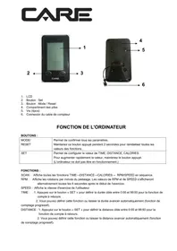 Notice CARE FITNESS RACER XPR Vélo de biking