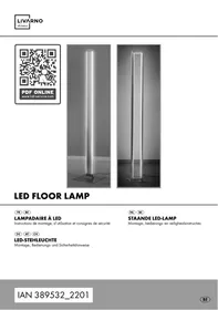 Notice LIVARNO HOME LAMPADAIRE LED ASPECT NICKEL MAT Konsumprodukt