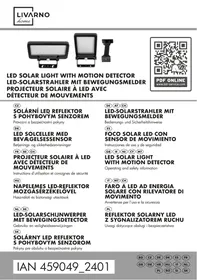 Notice LIVARNO HOME PROJECTEUR SOLAIRE à LED AVEC DéTECTEUR DE MOUVEMENT Produit de consommation