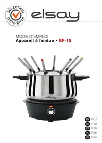 Notice ELSAY 8 PERSONNES - EF-15 Appareil de fondue