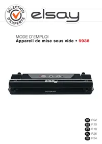 Notice ELSAY 9938 Machine sous vide
