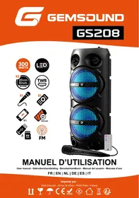 Notice GEMSOUND GS208 Enceinte amplifiée