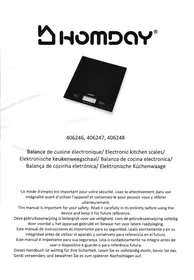 Notice HOMDAY BALANCE 406247 Balance de cuisine
