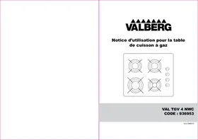 VALBERG VAL TGV 4 NWC - Table de cuisson au gaz
