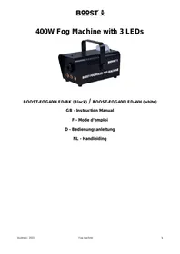 Notice BOOST FOG400 3LEDS BLACK Machine à fumée