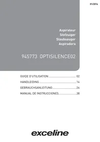 EXCELINE OPTISILENCE Bleu/gris PH95+ - Aspirateur traîneau