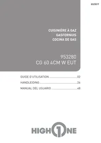 HIGH ONE CG 60 4CM W EUT - Cuisiniere gaz