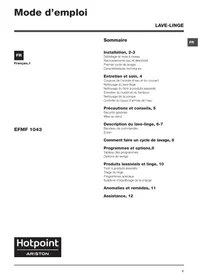 Notice HOTPOINT EFMF 1043FR Lave-linge