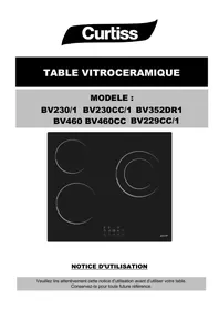 Notice CURTISS BV 352 DR1 Table de cuisson vitrocéramique