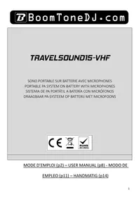 Notice BOOMTONEDJ TRAVEL SOUND 15 VHF Enceinte